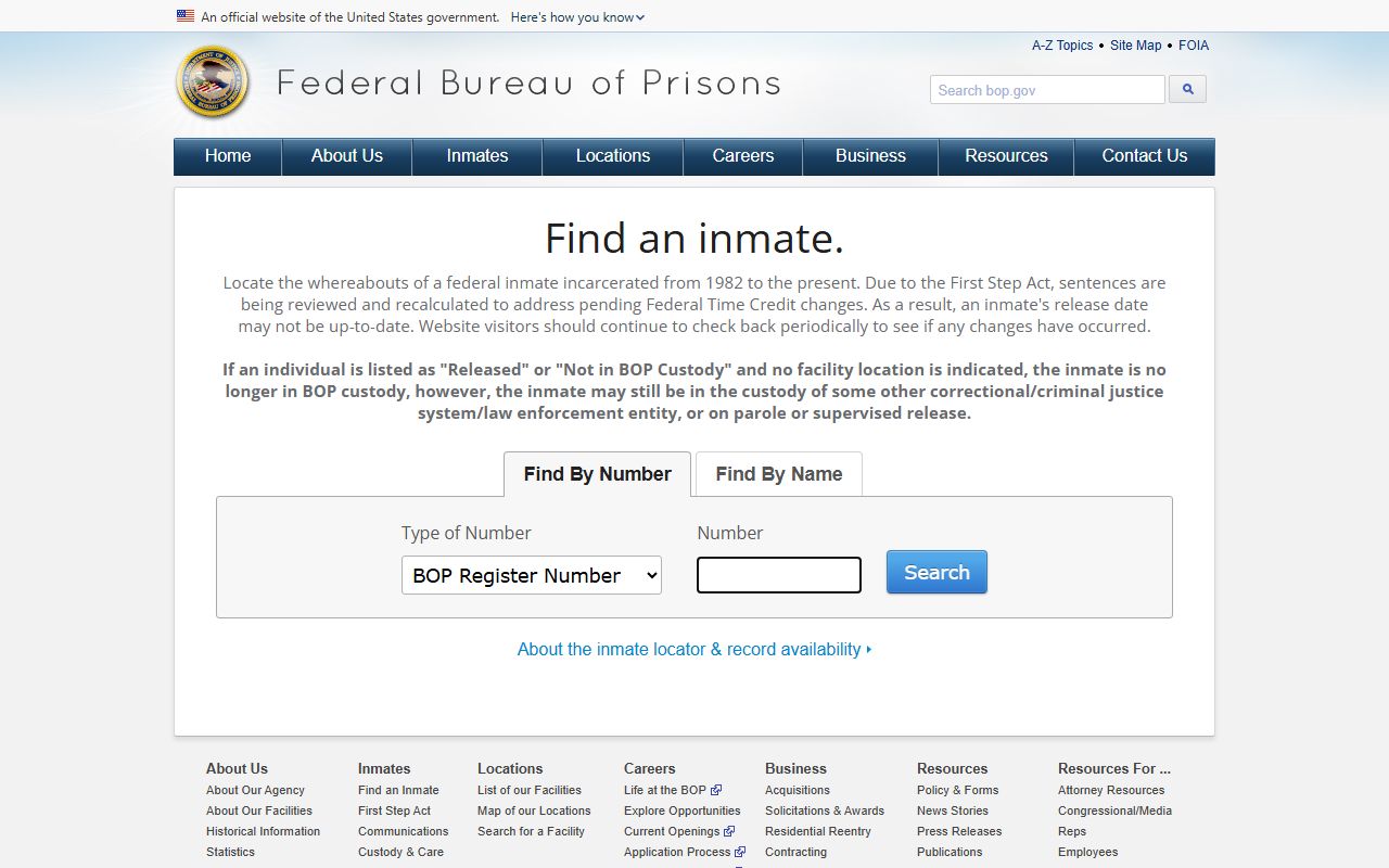 Dade County jail mugshots federal BOP inmate locator no public mugshot gallery